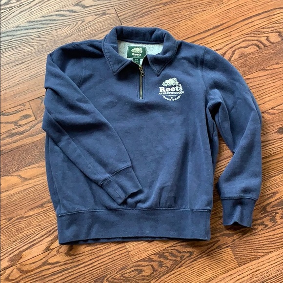 Royal Blue Roots Quarter Zip Sweatshirt 